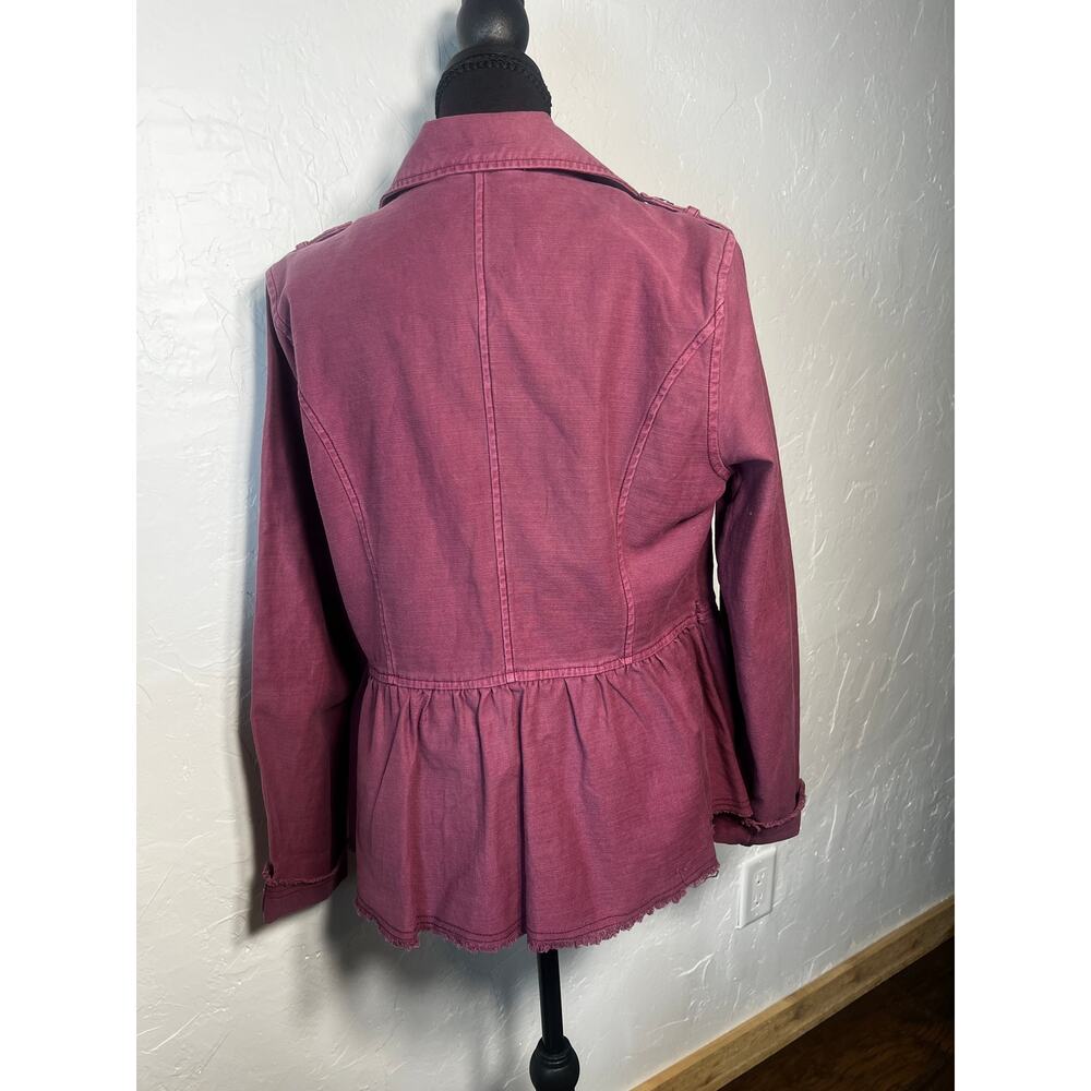 Altar'd State Raw Hem Peplum Rose Color Barbicore Button Jacket Women's Size L - Picture 2 of 10